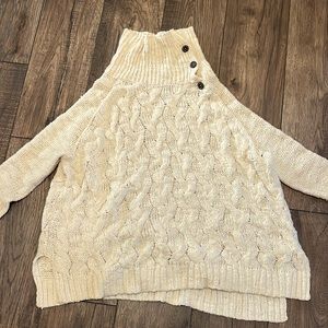 FREE People Berkeley Cable Pullover Poncho Sweater